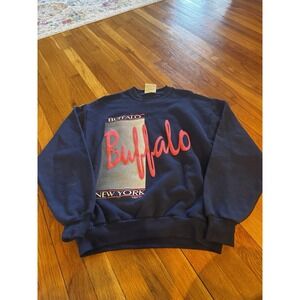 Vintage Women's Buffalo New York‎ Sweatshirt Sz M Spellout Raised Letters